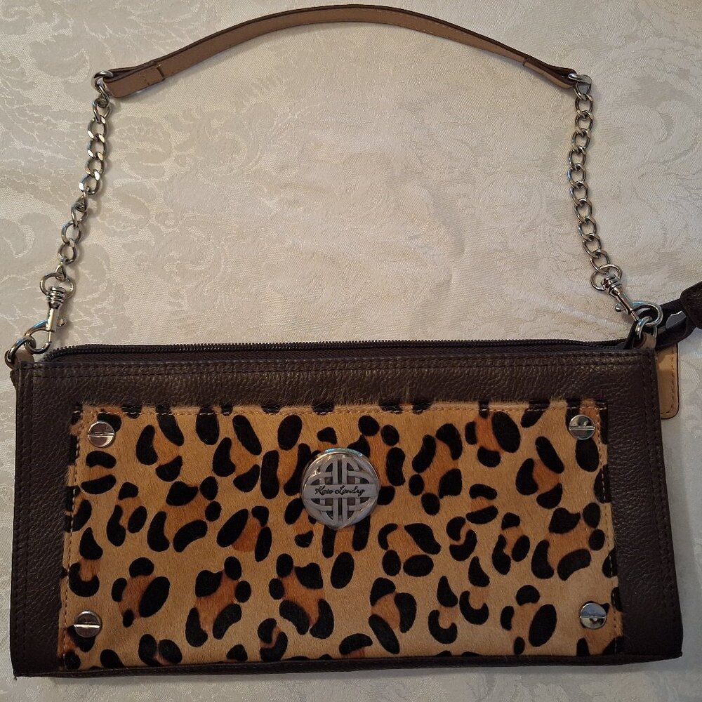 Kate Landry Brown leather shoulder/wrist handbag